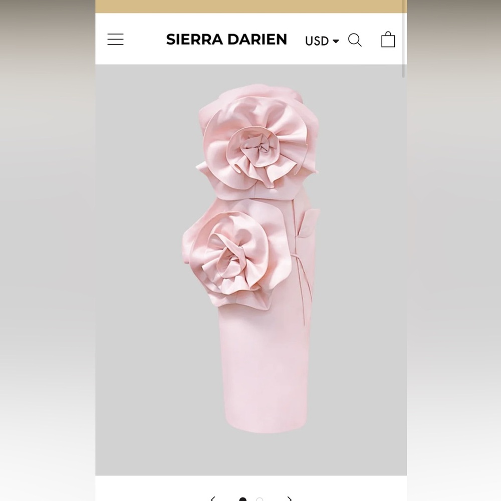 Sierra Darien 3D VOLUMINOUS FLOWER DESIGN MIDI DRESS LIGHT PINK size Small 4 NWT